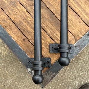 24” Massive iron door handle. Barn door pull. Rustic door decor. Door hardware. Door handle. Wrought iron door handle. bild 10