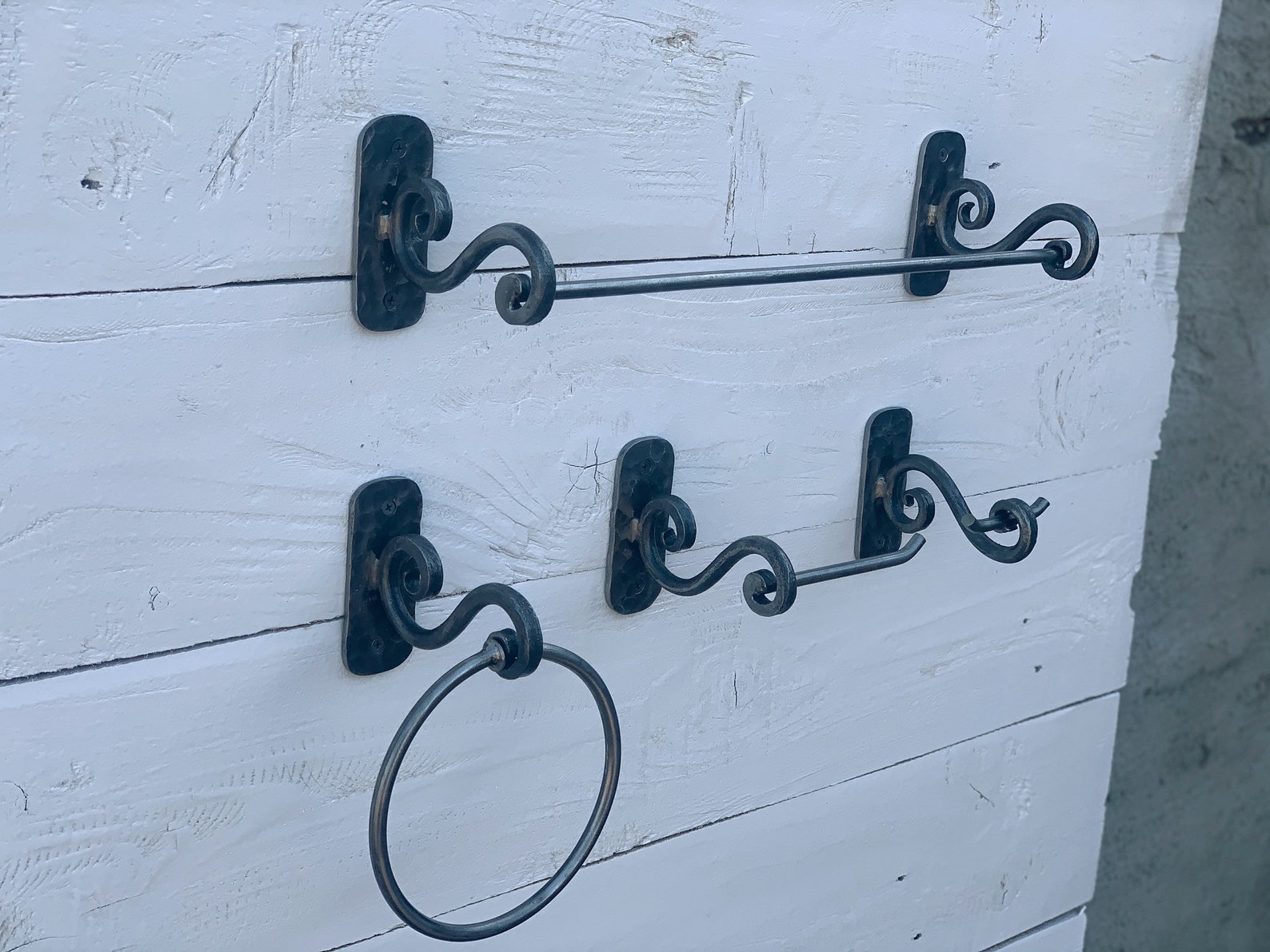 Modern Farmhouse 4 Piece Bathroom Hardware Set. Towel Bar. - Etsy