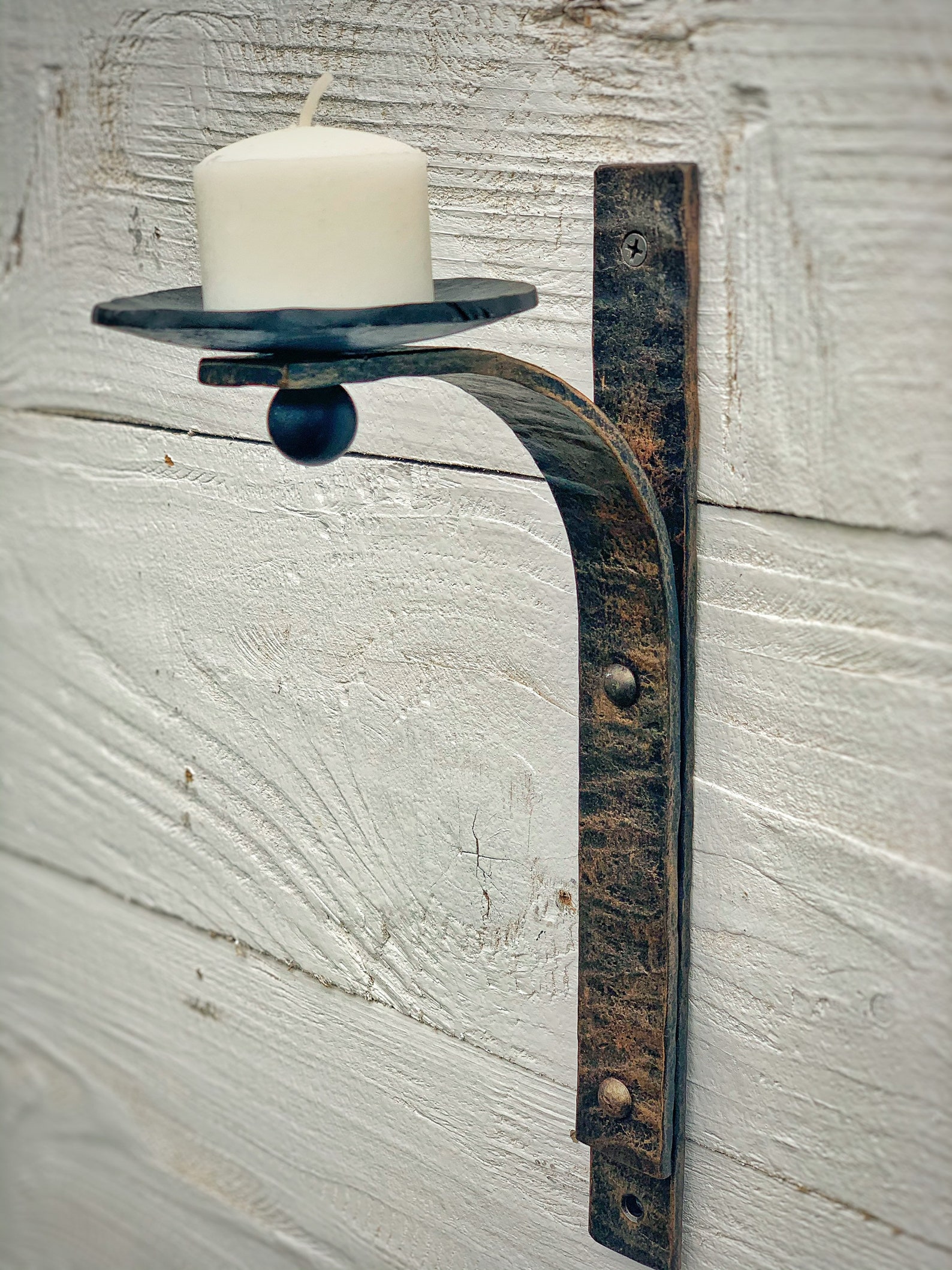 Wrought Iron Candle Wall Sconce. Iron Wall Candle Holder. Etsy