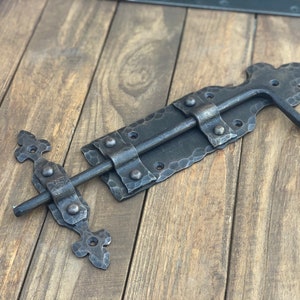 Wrought Iron Door Latch, 100% Hand Forged, Door Hardware, Door Accessories, Gate Latch, Padlock, Gate Lock, Door Lock, Slide Bolt Door Latch