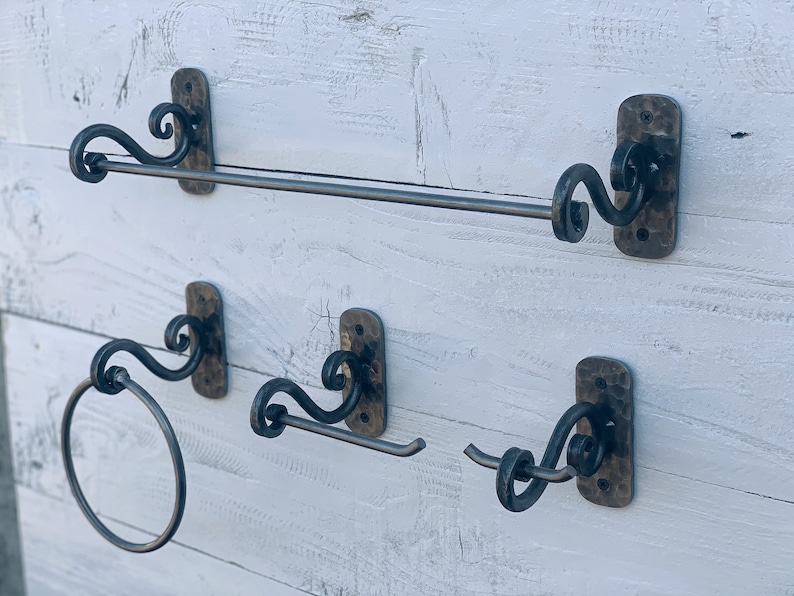 Modern Farmhouse 4 Piece Bathroom Hardware Set. Towel Bar. - Etsy