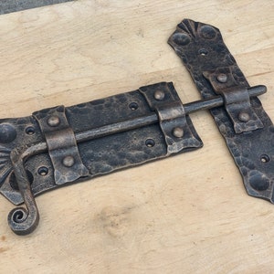 Wrought Iron Door Latch, 100% Hand Forged, Door Hardware, Door Accessories, Gate Latch, Padlock, Gate Lock, Door Lock, Slide Bolt Door Latch