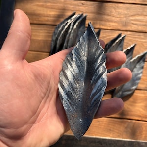 Set of 15 x 6” Wrought iron leaves. Forged leaves, Hand forged leaf, Forged elements, Blacksmith leaf, Iron leaves, Metal leaf, Craft leaves