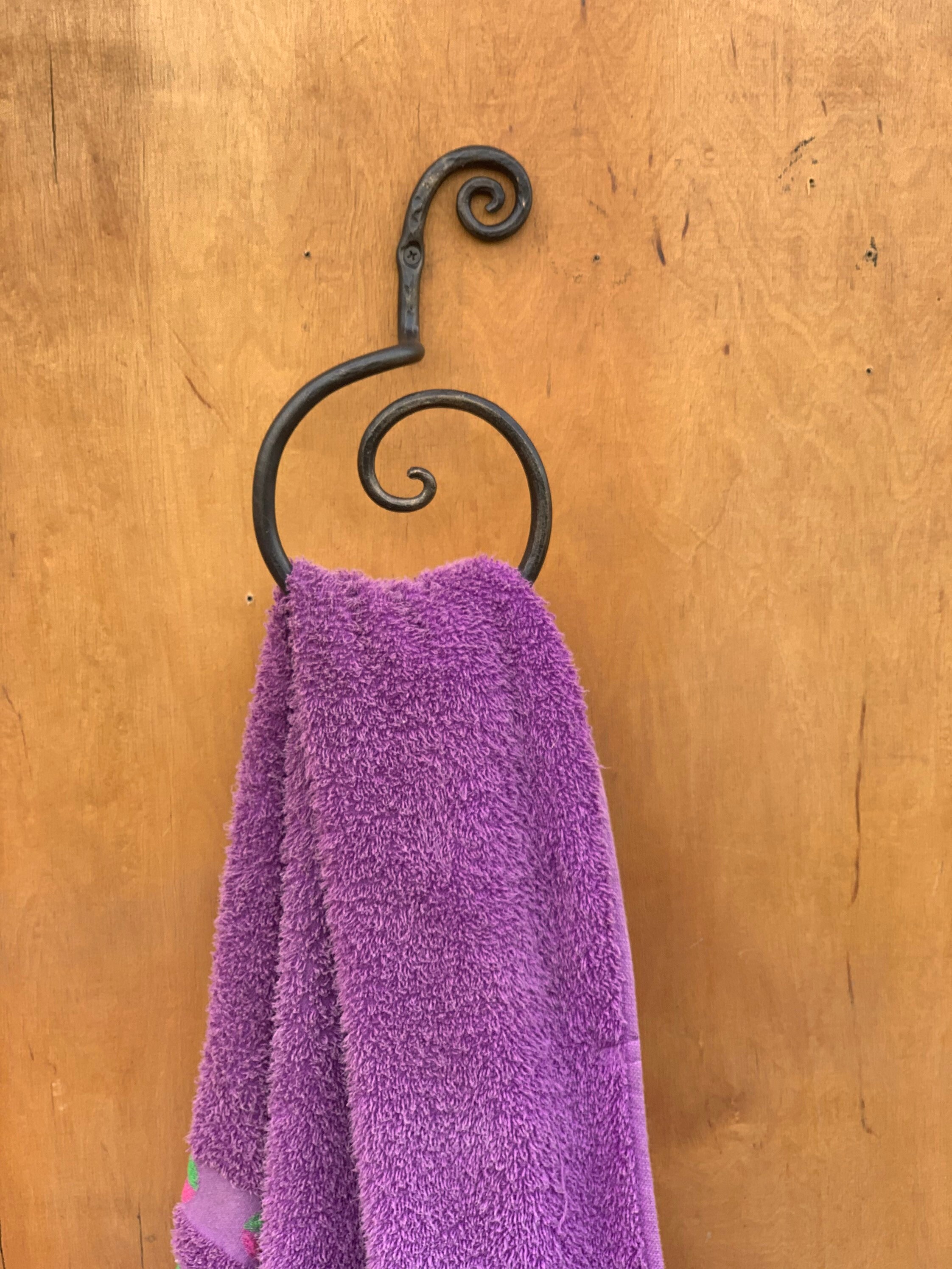 Wrought iron towel ring / blacksmith made / bathroom Etsy