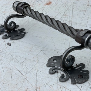 New Model. Massive iron door handle. Barn door pull. Door hardware. Wrought iron door handle. Rustic door decor.