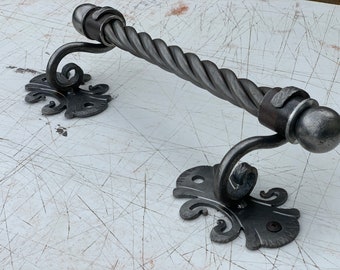 New Model. Massive iron door handle. Barn door pull. Door hardware. Wrought iron door handle. Rustic door decor.