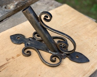 NEW MODEL. Wrought iron flag holder / Flag pole holder / wall flag holder