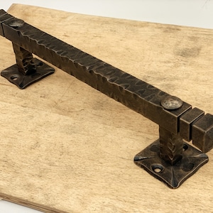 Massive iron door handle. Barn door pull. Rustic door decor. Door hardware. Door handle. Wrought iron door handle.