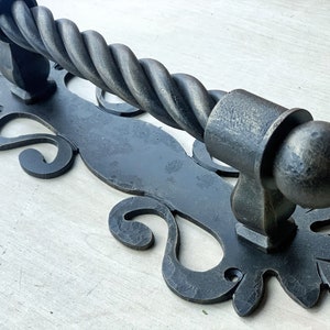 New model. Massive iron door handle. Rustic door decor. Farmhouse door hardware. Wrought iron door handle.