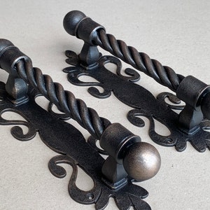 New model. Massive iron door handle. Rustic door decor. Farmhouse door hardware. Wrought iron door handle.