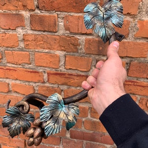 Massive Wrought Iron Grape Door Pulls. Rustic door hardware. Farmhouse door handles.