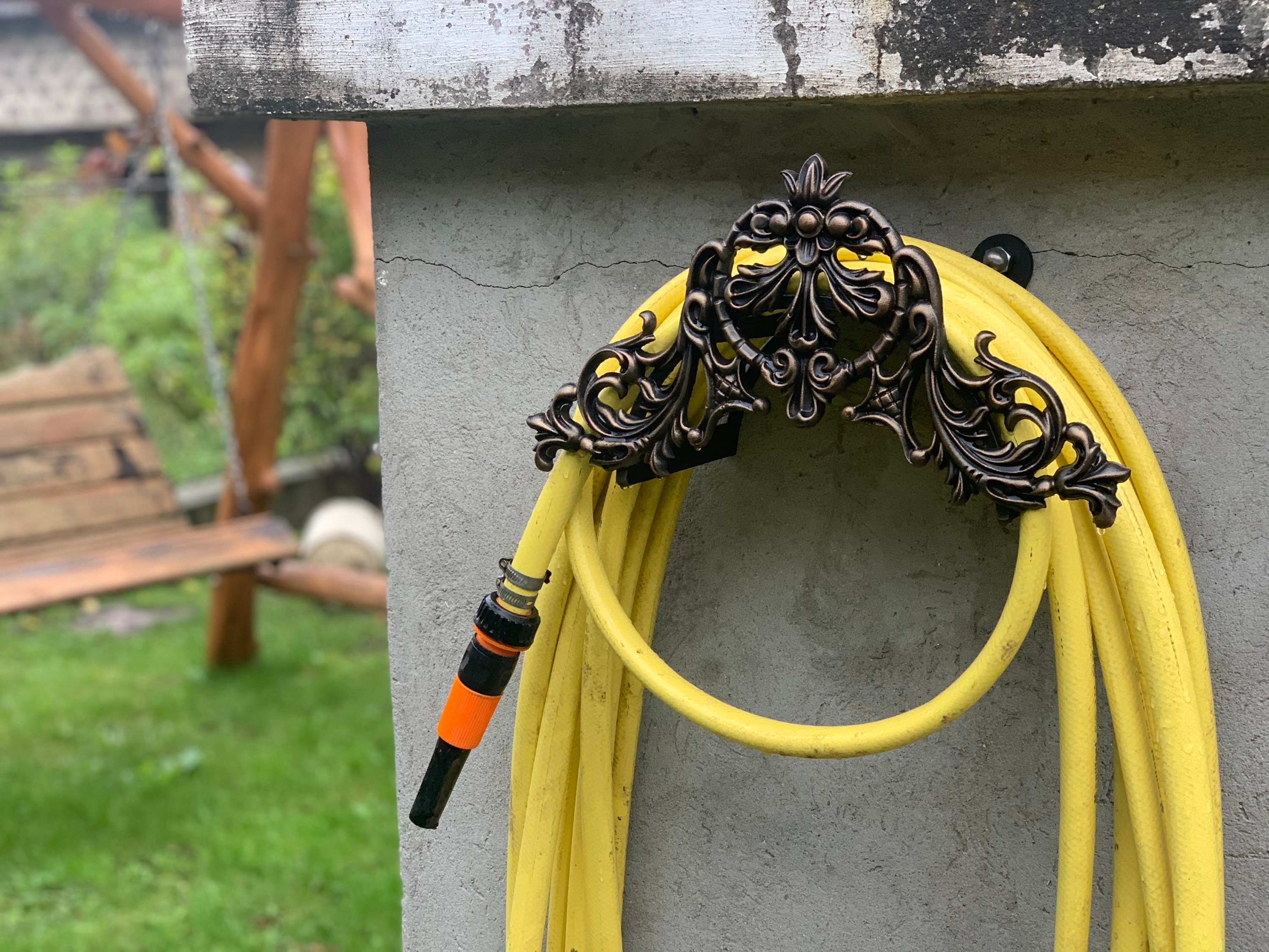 Garden hose holder. Garden decor. Etsy