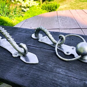 Wrought Iron Octopus Door Handle. Kraken door pull. Barn door pull. Tentacle door handles. image 3