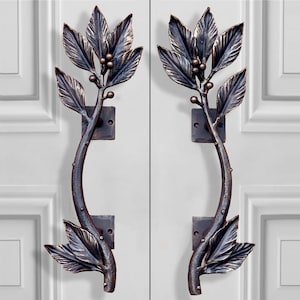 2022 New model. Beautiful iron door handle. Barn door pull.Massive iron door handle. Rustic door hardware