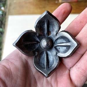 Hand forged iron drawer knobs. Wrought iron kitchen unit cabinet cupboard dresser hardware home