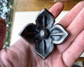 Hand forged iron drawer knobs. Wrought iron kitchen unit cabinet cupboard dresser hardware home