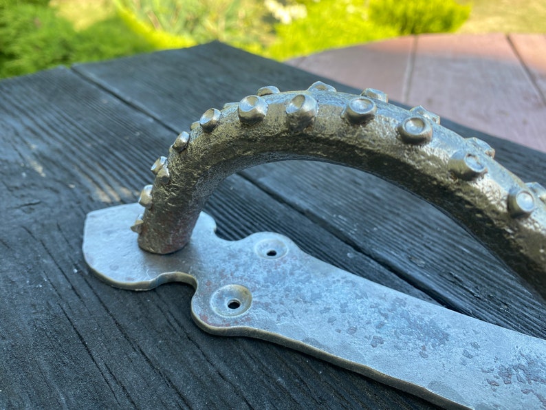 Wrought Iron Octopus Door Handle. Kraken door pull. Barn door pull. Tentacle door handles. image 7
