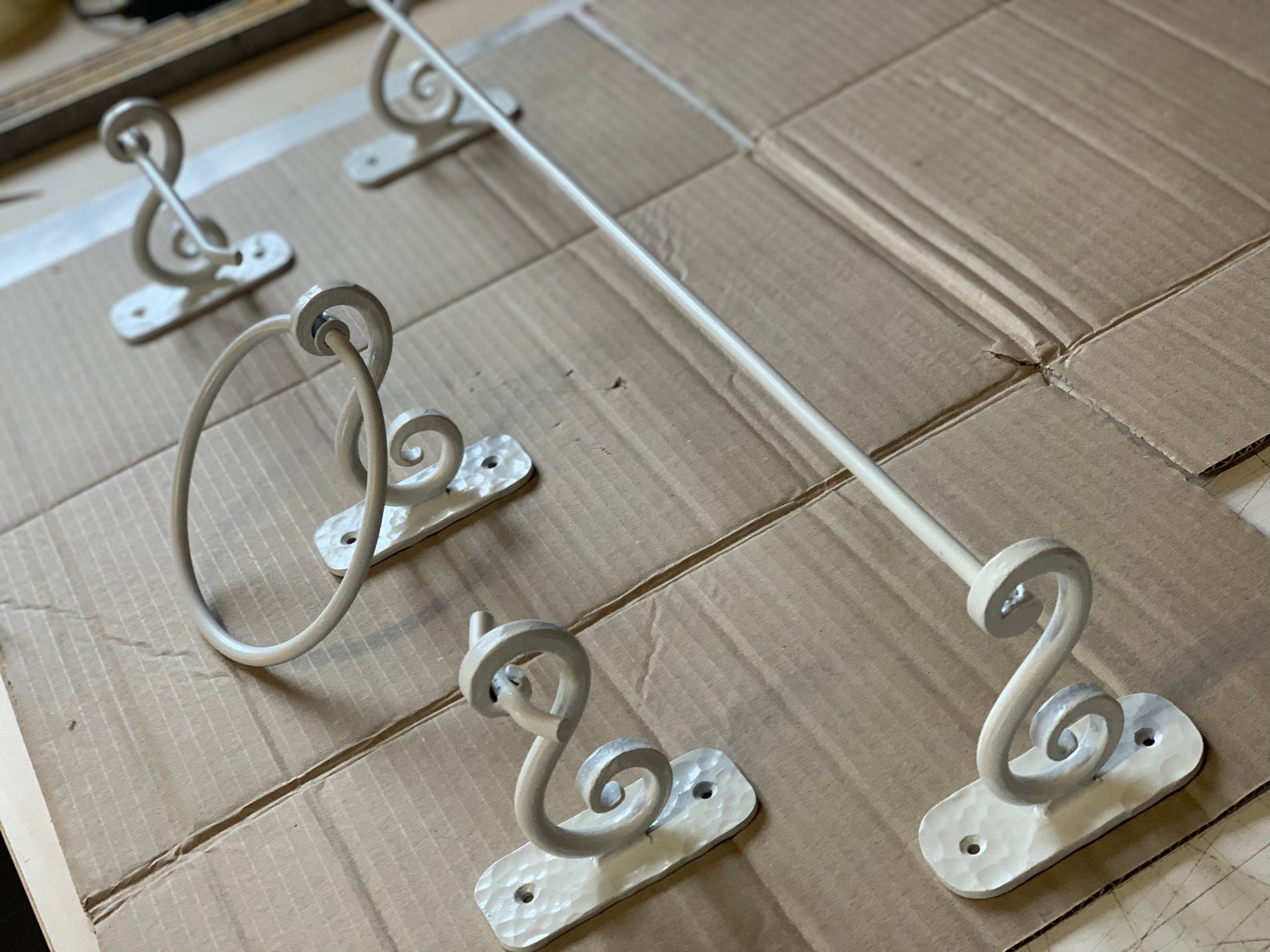 White Modern farmhouse 4 piece bathroom hardware set. Towel Etsy