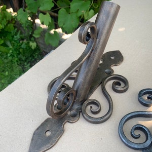 NEW MODEL. Wrought iron flag holder / Flag pole holder / wall flag holder / flag mount