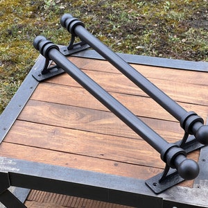 24” Massive iron door handle. Barn door pull. Rustic door decor. Door hardware. Door handle. Wrought iron door handle. bild 2