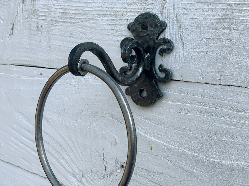 Wrought Iron Towel Ring / Bathroom Accessories / Towel Holder Etsy