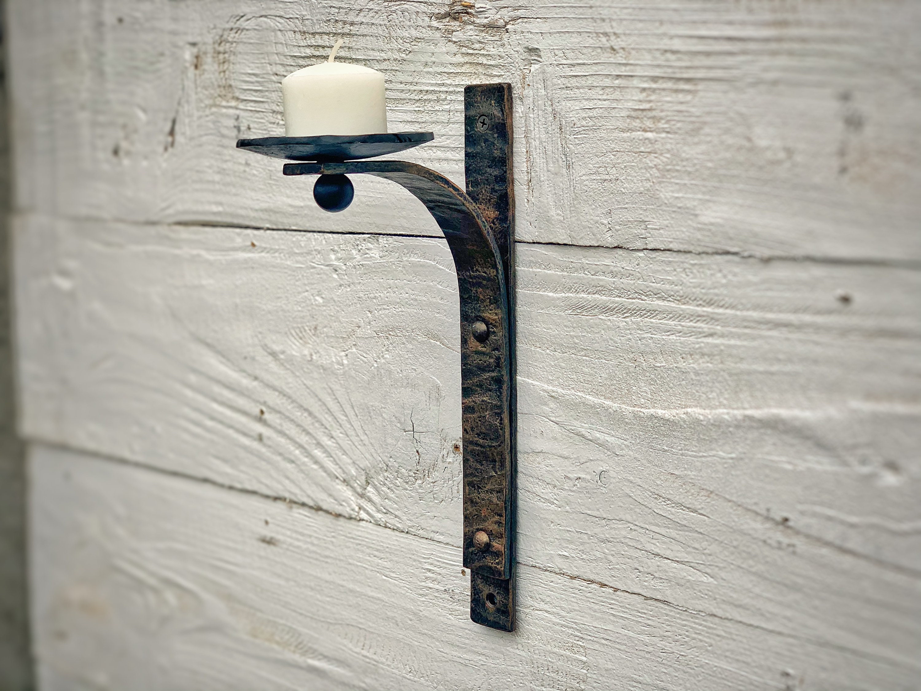 Wrought Iron Candle Wall Sconce. Iron Wall Candle Holder. Etsy