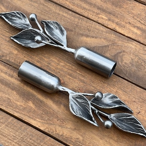 Set of two Wrought iron curtain rod finials. Curtain pole finials. Curtain rod’s finials. Decorative finials.