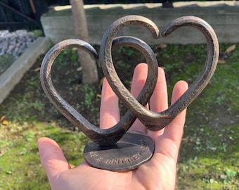 6th anniversary gift for wife. Iron anniversary gift. Gift for her. Iron heart. Wedding anniversary gift. Personalized gift.