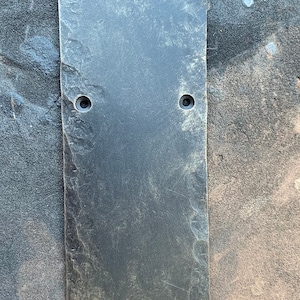 24” x 3”. Tall door push plate. Door kick plates. Hand forged push plates.