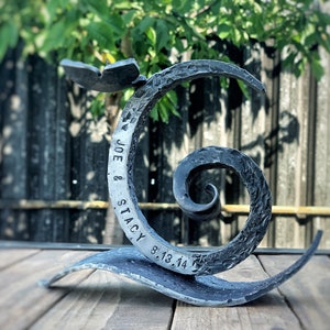 Personalized 6th anniversary gift, hand forged six,forged gifts,metal six,iron anniversary,6 year anniversary,iron gift,iron candle holder