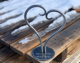 Engraved Metal heart. Anniversary gift. Iron anniversary gift. Wrought iron heart. 6th anniversary gift. Gift for her. Gift for him.