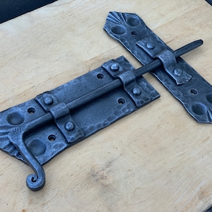 Wrought Iron Door Latch, 100% Hand Forged, Door Hardware, Door Accessories, Gate Latch, Padlock, Gate Lock, Door Lock, Slide Bolt Door Latch