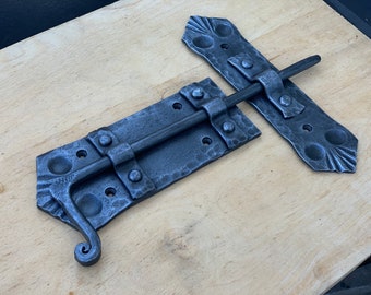Wrought Iron Door Latch, 100% Hand Forged, Door Hardware, Door Accessories, Gate Latch, Padlock, Gate Lock, Door Lock, Slide Bolt Door Latch
