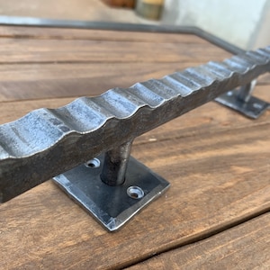 New model. Modern wrought iron door pull. Iron door handle. Modern door decor. Iron door hardware.