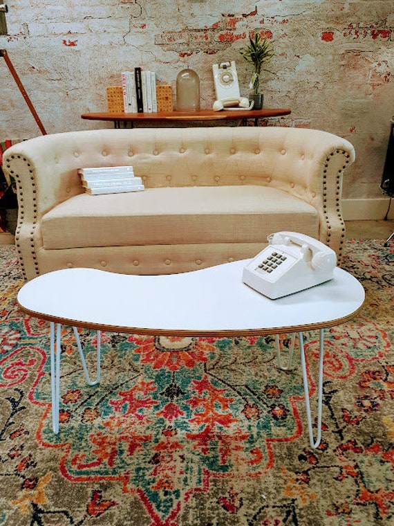 White kidney shaped coffee on sale table