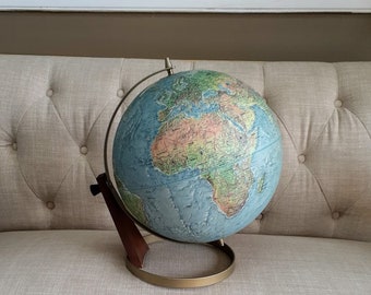 14cm Vintage Reference Home Decor Atlases MapWood World Globe Educational Model 