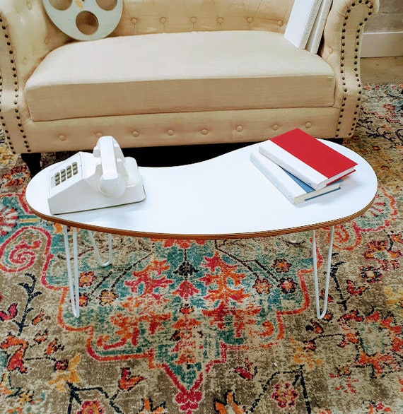 White kidney shaped coffee on sale table