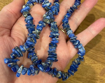 Lapis lazuli chip necklace, 20”