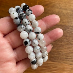 Rainbow moonstone 8mm bead bracelet