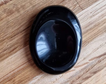Black obsidian thumb stone