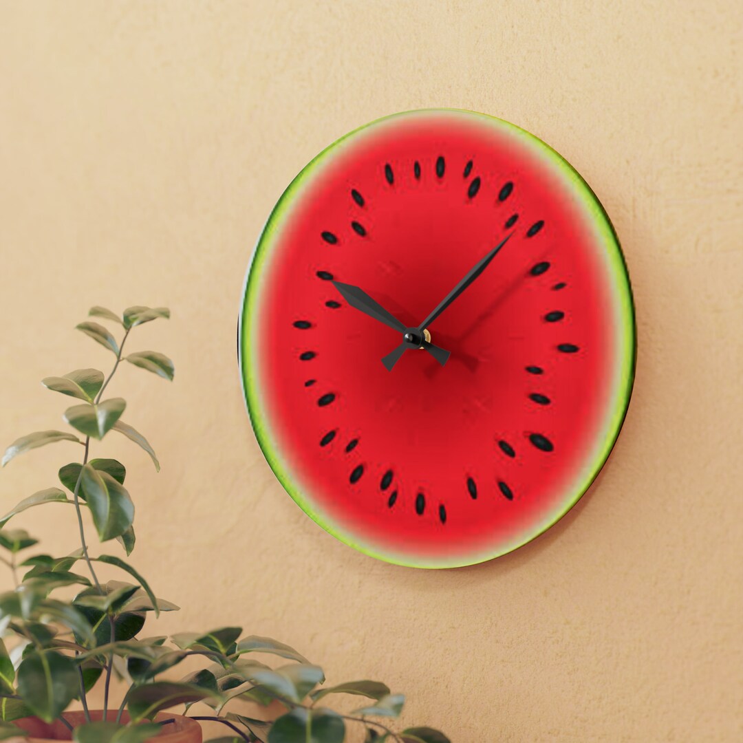 Watermelon Clock Fruit Inspired Clock Food Clocks Retro Etsy