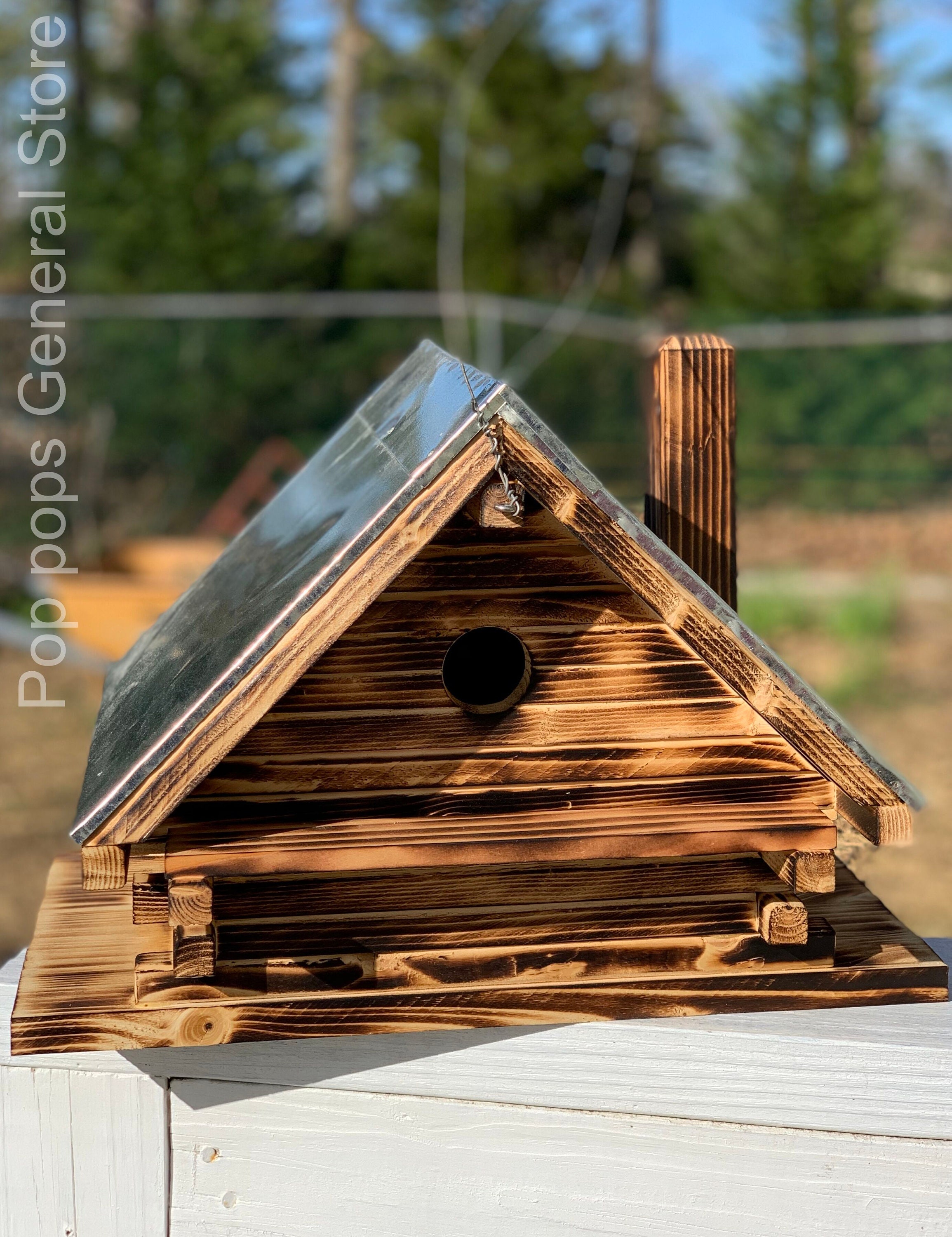 Log Cabin Bird House Etsy