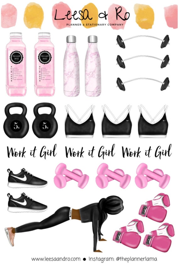 Workout Stickers Exercise StickersHappy Planner Planner Etsy