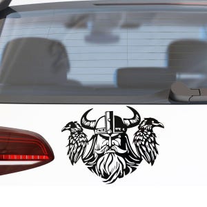 1 Piece decal - ODIN with Ravens, VIKING, VINYL