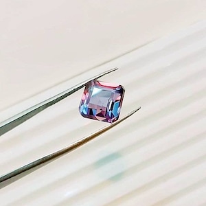 Alexandrite Stone,Loose Faceted Square Shape,June Birthstone For Jewelry 9MM Ring Size Color Change Stone