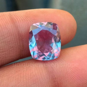 Personalized Jewelry Making Loose Alexandrite Stone,Multi Color Changing Long Cushion Cut June Birthstone For Ring/Pendant/Necklace/Pendant