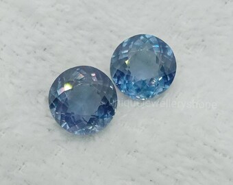 Alexandrite Multi Color Change Alexandrite 5MM TO 10MM, 2pc lot Loose Alexandrite Faceted Round Cut Ring Size earrings Size Stone gift