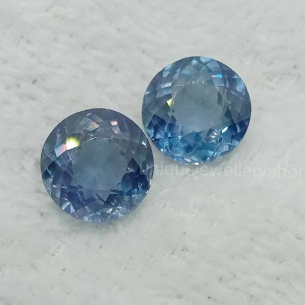 Alexandrite Multi Color Change Alexandrite 5MM TO 10MM, 2pc lot Loose Alexandrite Faceted Round Cut Ring Size earrings Size Stone gift