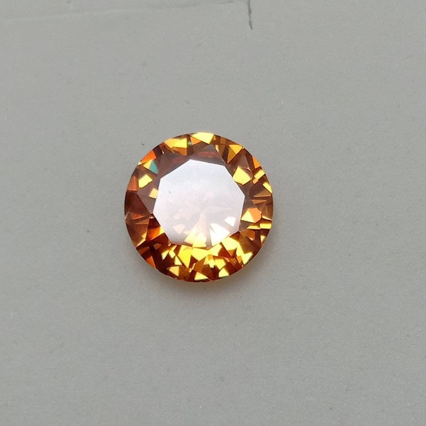 10 MM Flawless Ceylan Padparadscha Sapphire 6.80 Carat Loose Round Gemstone Diamond Cut stone Like A Diamond Article fait à la main pour ses bijoux.