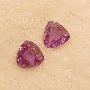 Lab Created Alexandrite Stone: Trillion Cut, Color Change June Birthstone